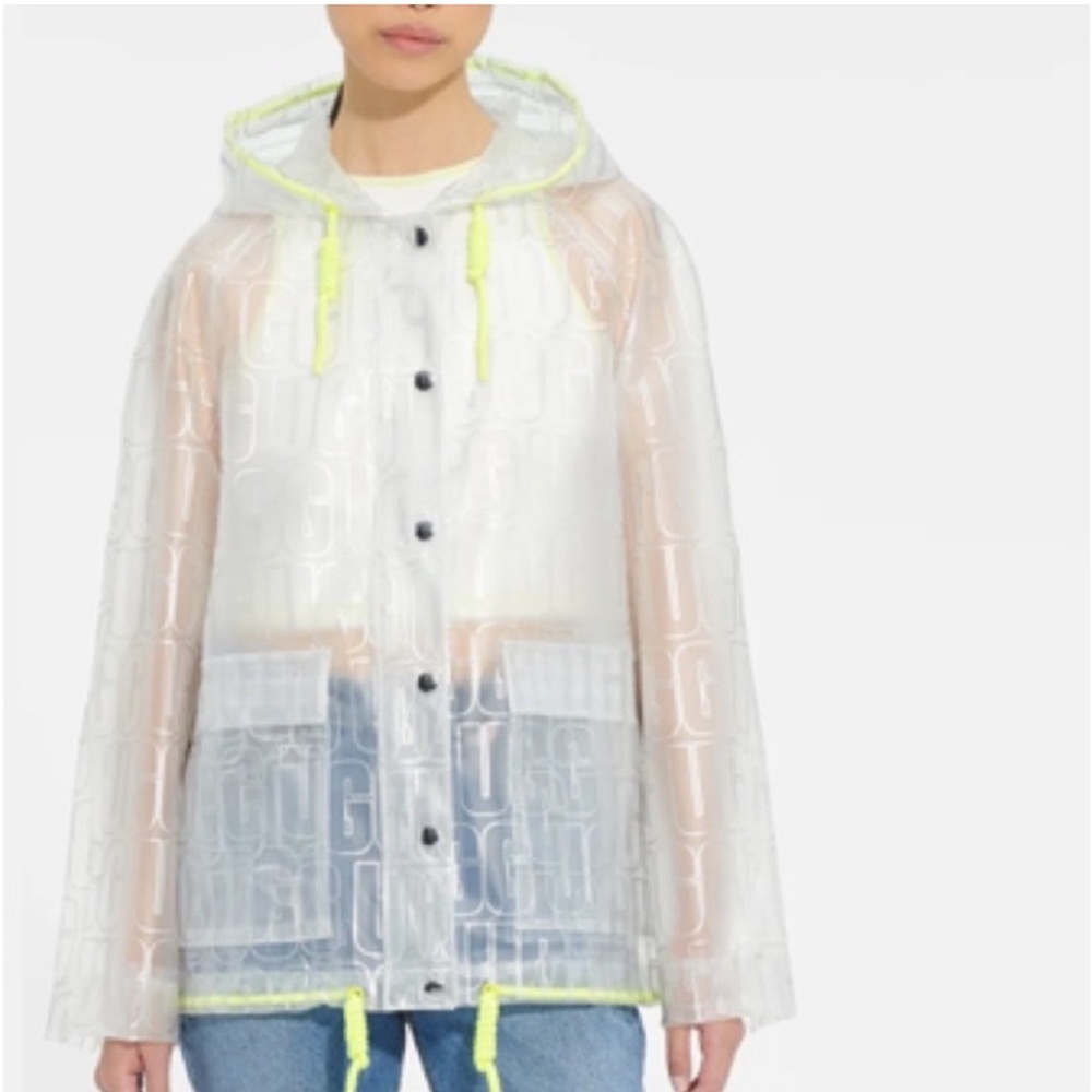 UGG clear logo raincoat! Super cool! Size small